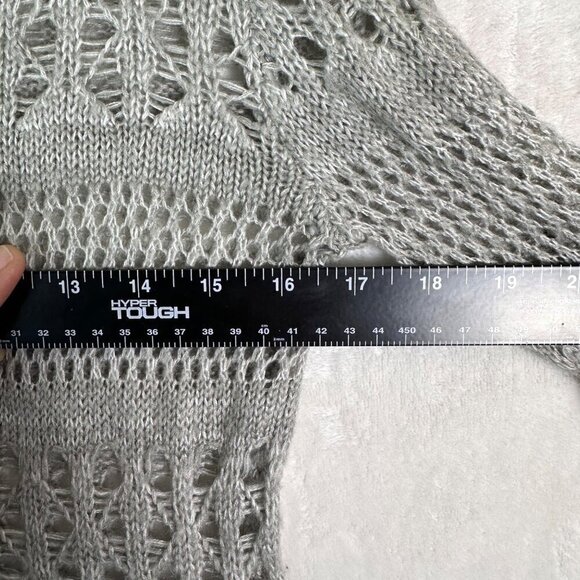 Aeropostale Women's XS Knit Gray Sweater Intricate Open-knit Crochet Design - Picture 10 of 13